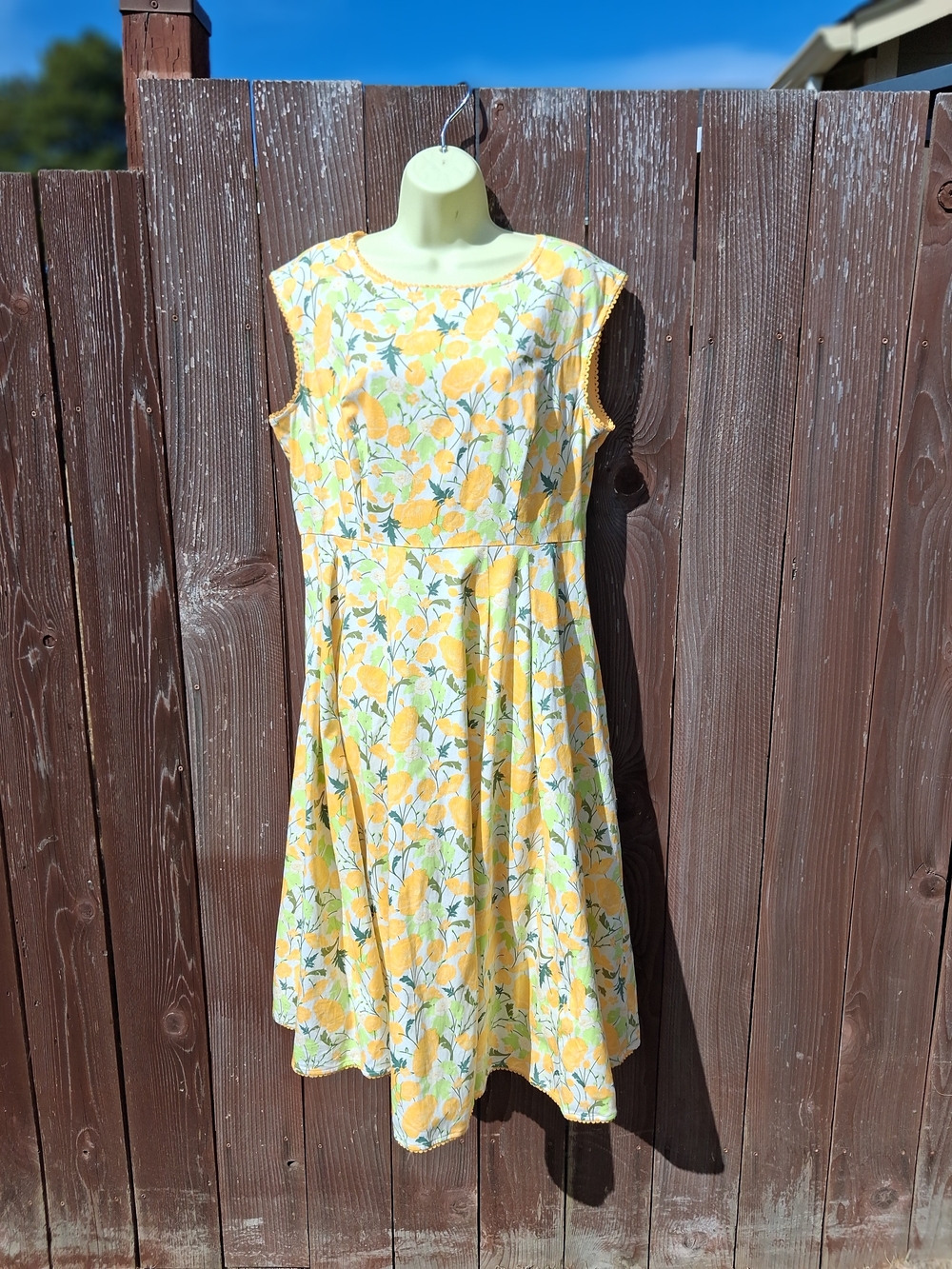 Gorgeous Yellow Floral Sleeveless Fit & Flare Dress
